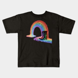 Neon Rainbow Cowboy Boots Kids T-Shirt